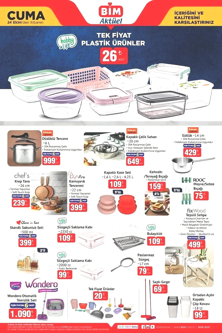 24 Ekim BİM aktüel katalog: BİM’de kış hazırlığı başladı! Çift yönlü ısıtıcı 1.190 TL, terlik çeşitleri 65 TL