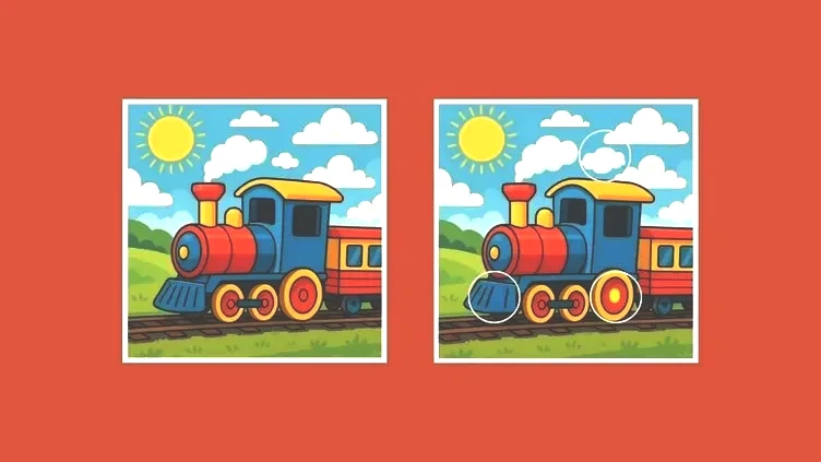 Optik illüzyon testi: 5 saniyede 3 farkı bulabilir misin? Tren kaçmadan detayları yakalayın!