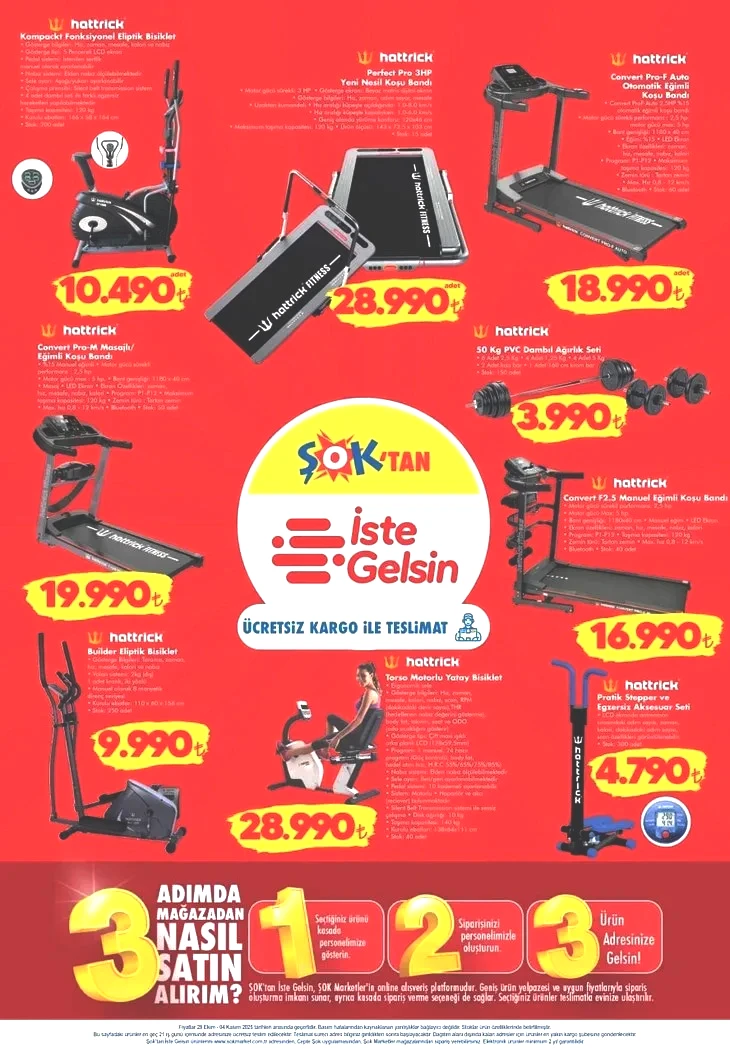 ŞOK 29 EKİM – 4 KASIM AKTÜEL KATALOG | Spor için mükemmel fırsatlar: Koşu bandı, pilates seti, ağırlık seti…