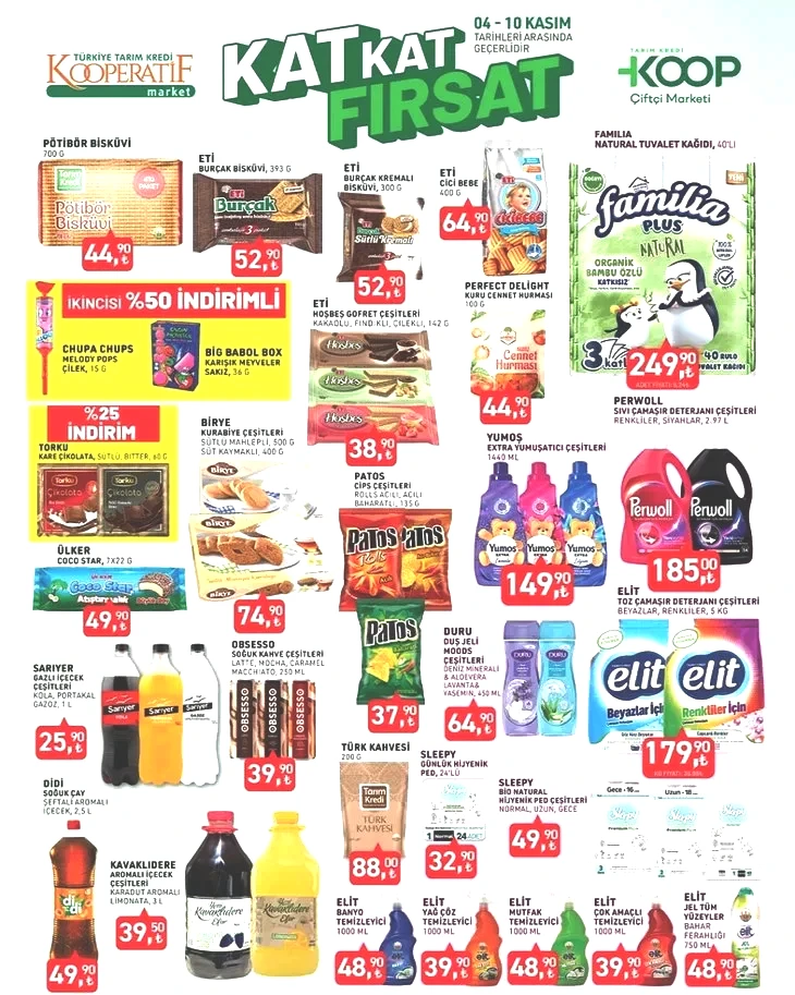 Tarım Kredi Market’te tiryaki çay 270 TL, tuvalet kağıdı 249,90 TL! Yüzde 50 indirimli 4-10 Kasım fırsatları başladı
