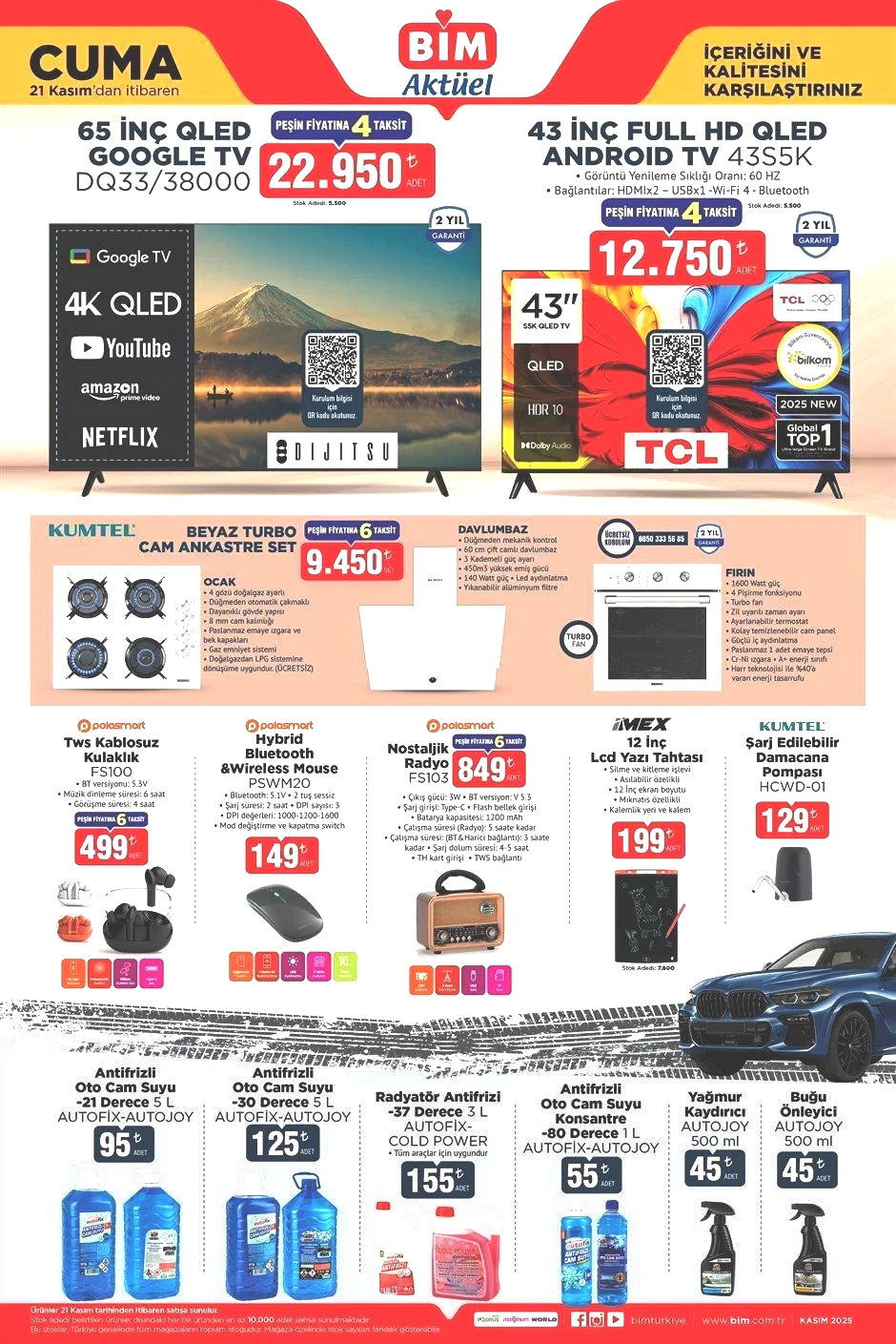 21 KASIM CUMA BİM AKTÜEL ÜRÜNLER KATALOĞU