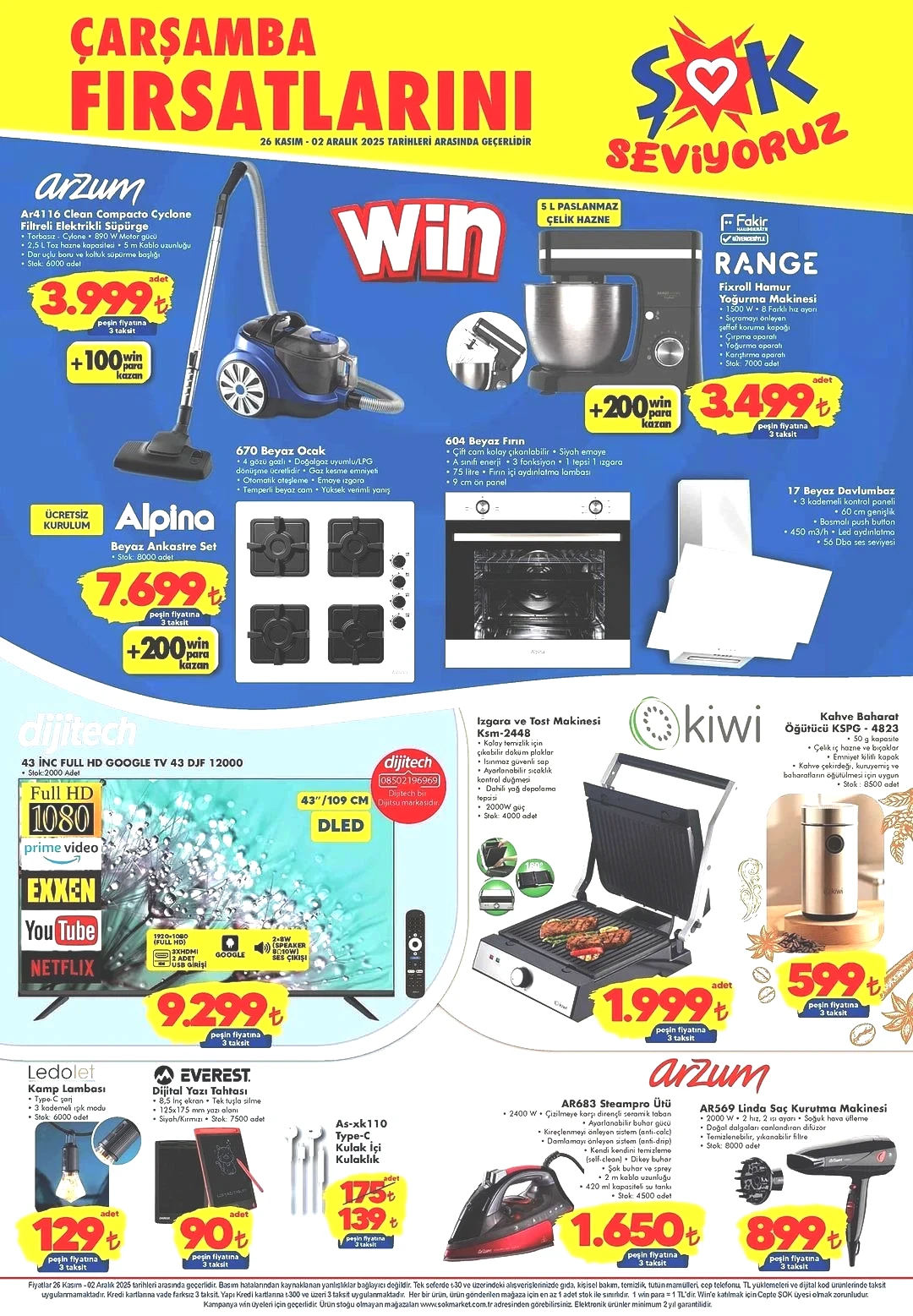 ŞOK a kurutmalı çamaşır makinesi geliyor! 26 Kasım 2025 ŞOK aktüel katalog yayınlandı 3