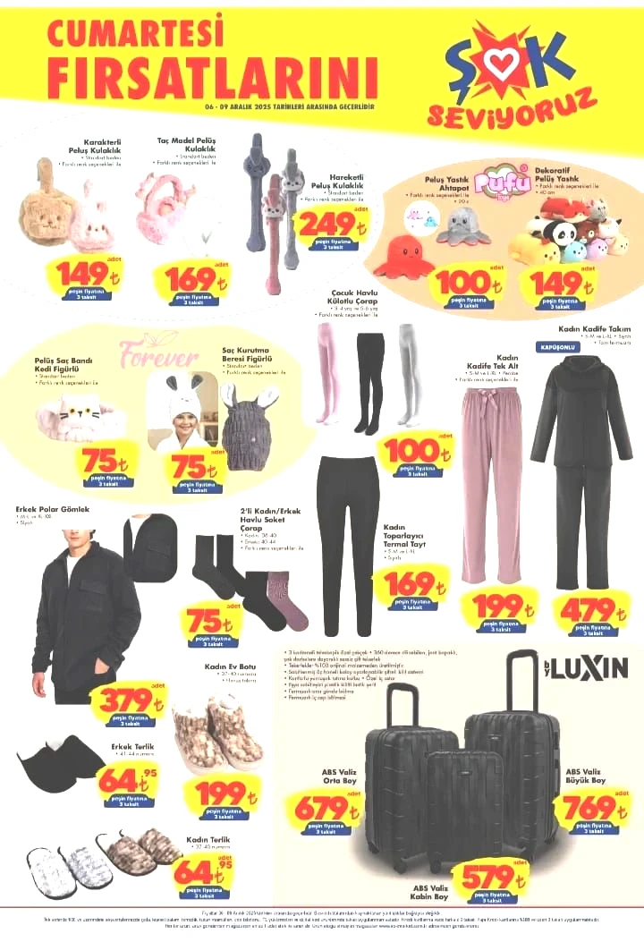 ŞOK 06-09 Aralık aktüel ürünler kataloğu yayımlandı! ŞOK’a Valiz Çeşitleri geliyor! - Sayfa 1