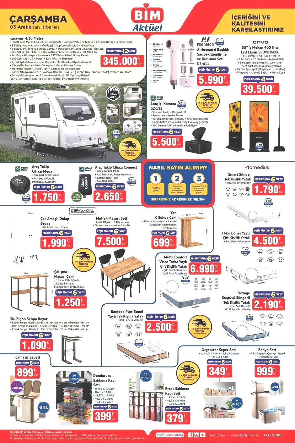3 ARALIK ÇARŞAMBA BİM EVE TESLİM KATALOGU 3 ARALIK ÇARŞAMBA BİM EVE TESLİM KATALOGU