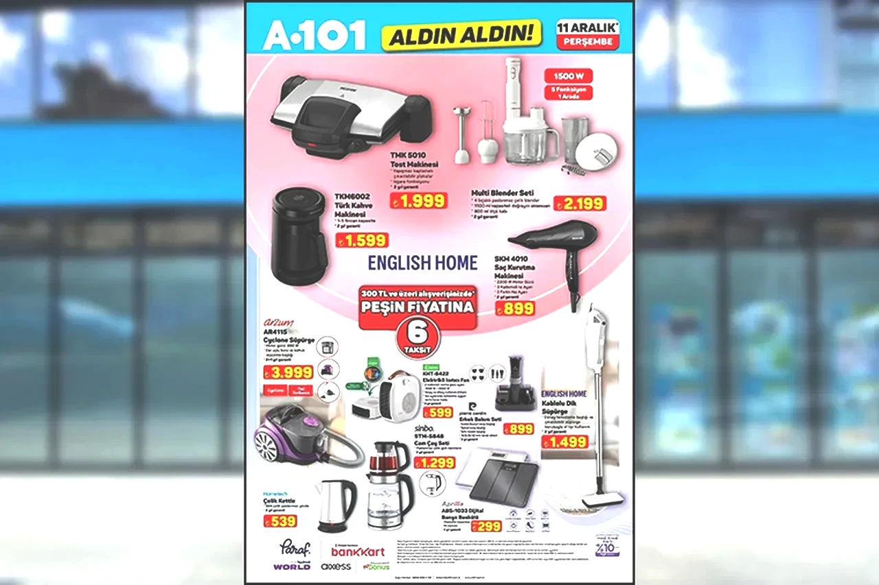 11 Aralık A101 aktüel ürünler kataloğu 