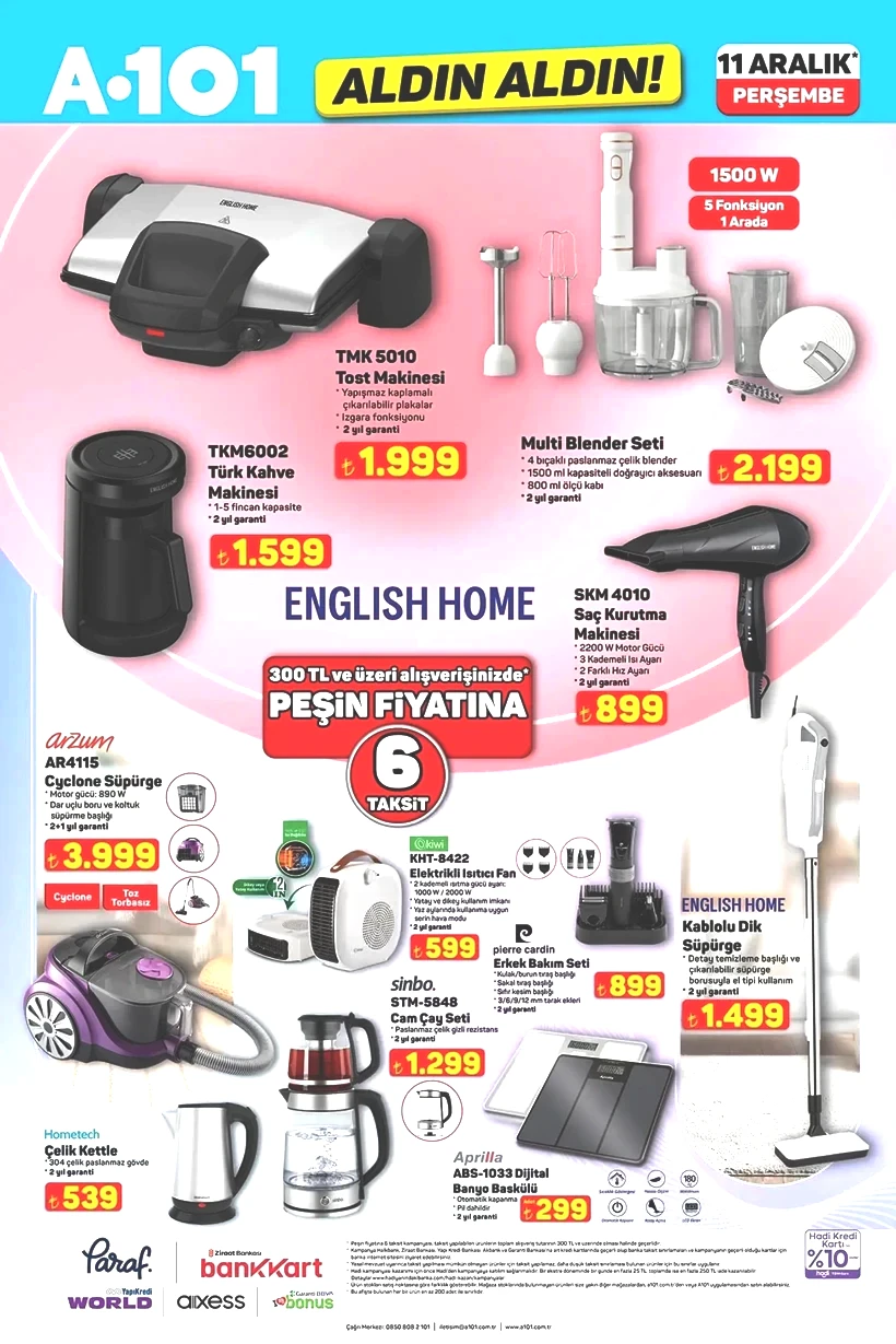 A101 11 ARALIK 2025 AKTÜEL KATALOĞU: A101'e bulaşık makinesi, buzdolabı ve elektrikli moped geliyor! - Resim: 5