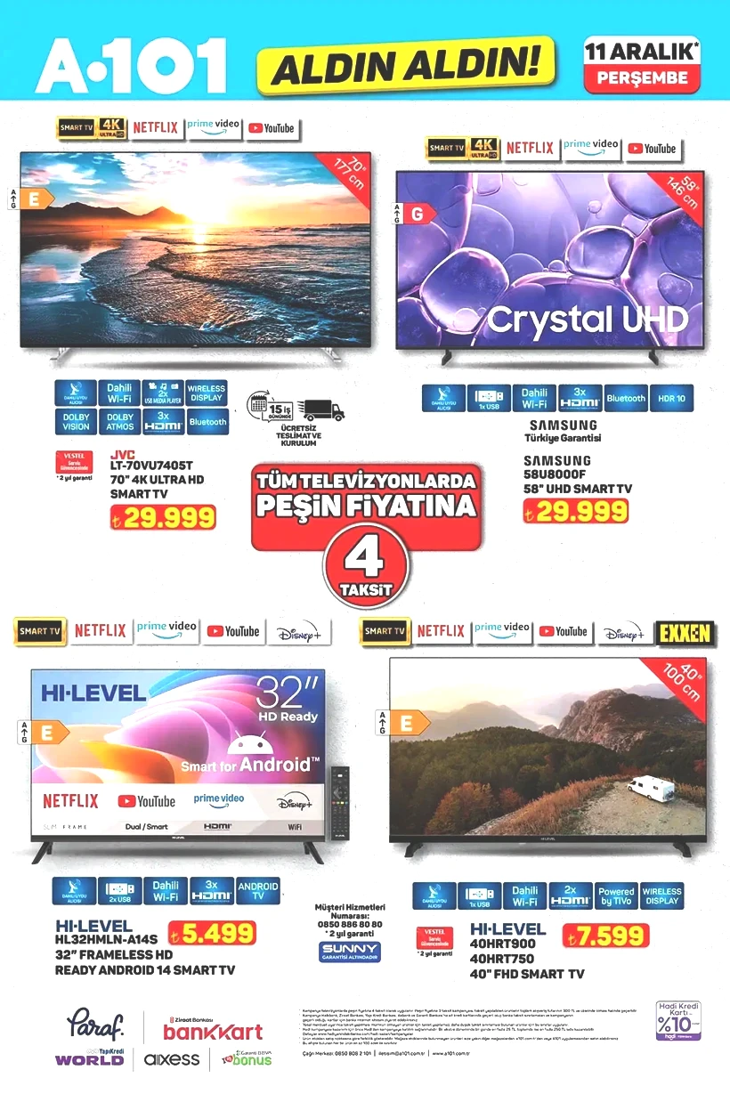 A101 11 ARALIK 2025 AKTÜEL KATALOĞU: A101'e bulaşık makinesi, buzdolabı ve elektrikli moped geliyor! - Resim: 2