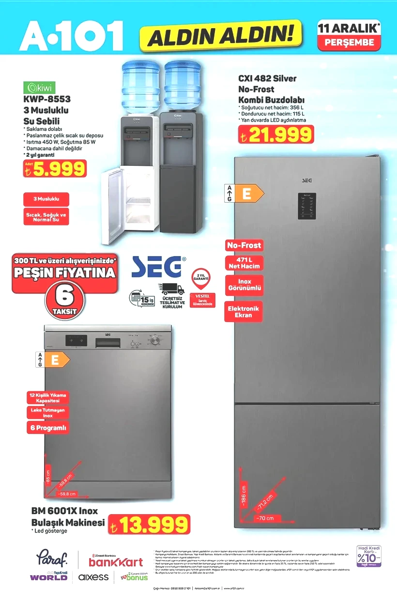 A101 11 ARALIK 2025 AKTÜEL KATALOĞU: A101'e bulaşık makinesi, buzdolabı ve elektrikli moped geliyor! - Resim: 4