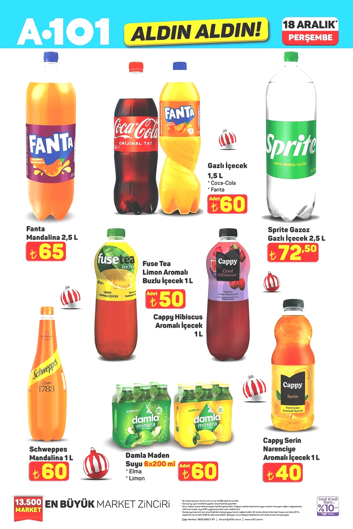 6*200 Maden Suyu 60 TL Narenciye Aromalı İçecek 1 L 40 TL