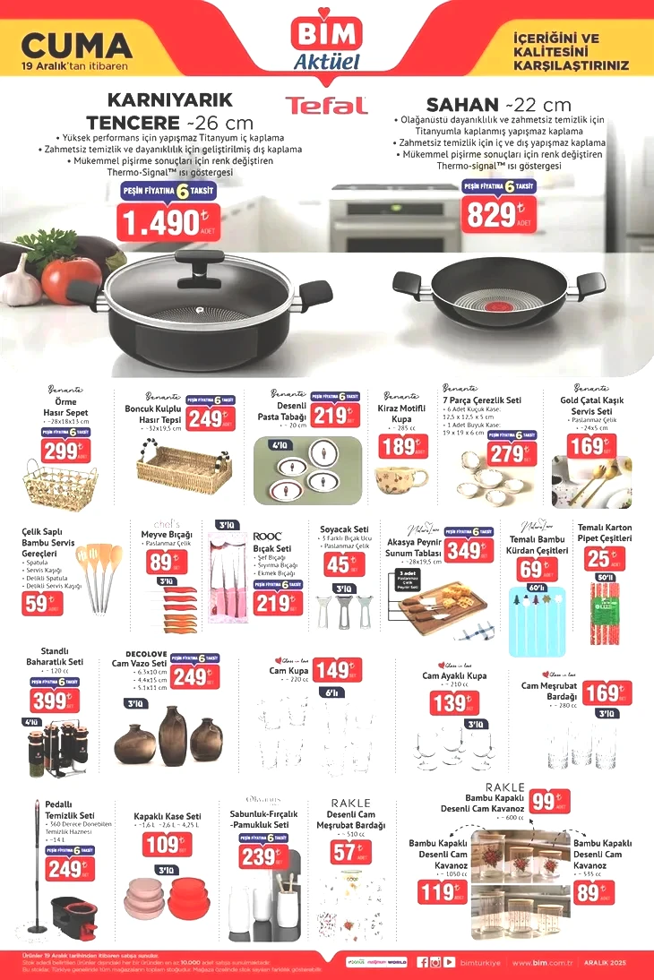 16-19 Aralık BİM aktüel katalog: Yılbaşı dekoratif ürünleri ve kokina çiçeği geliyor