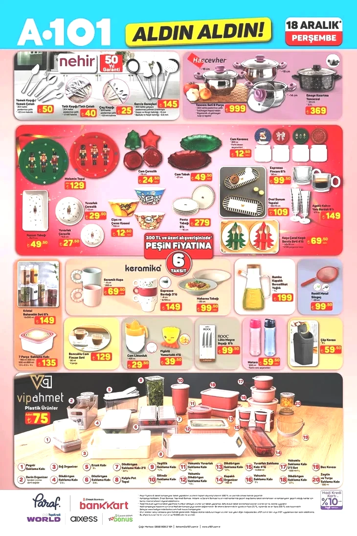 18-24 Aralık A101 aktüel kataloğu: Bu hafta A101 Aldın Aldın’da ne var?