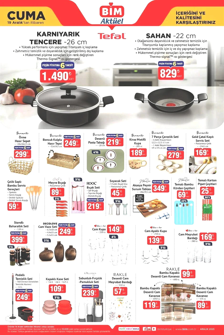 BİM 19 ARALIK CUMA AKTÜEL ÜRÜNLER KATALOĞU
